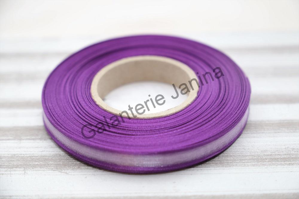 Stuha atlasová s monofilem 10 mm - purpurově fialová