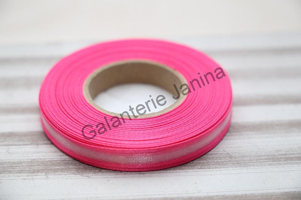 Stuha atlasová s monofilem 10 mm - růžová