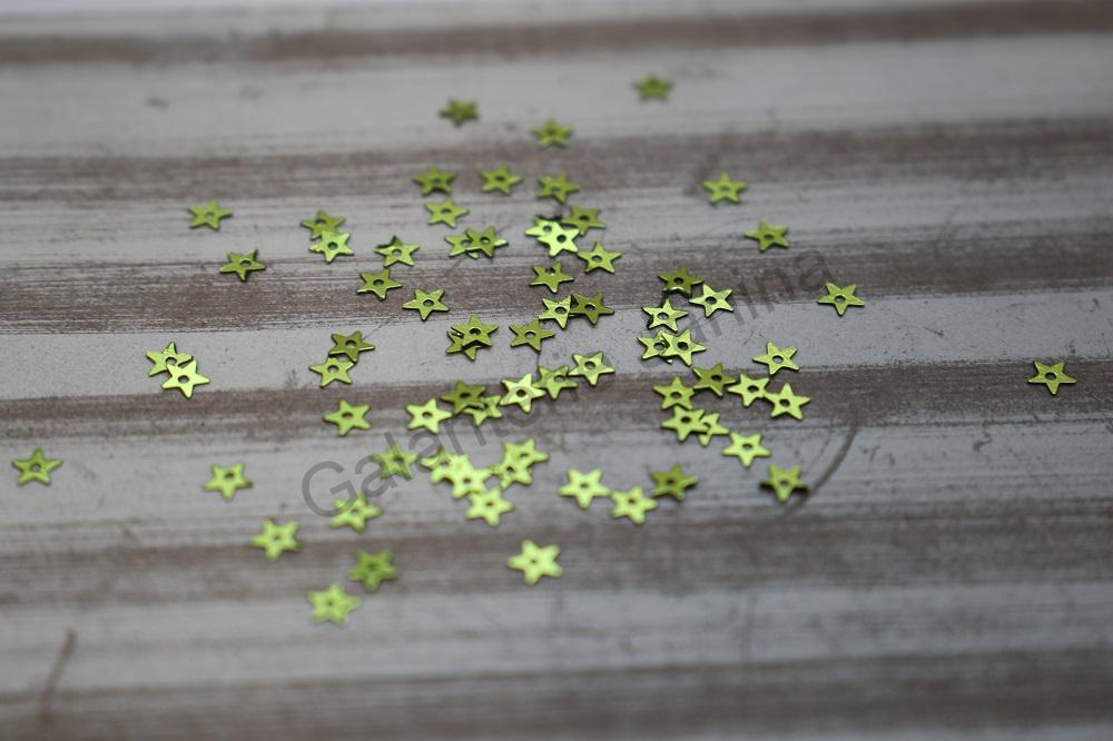 Flitry sypané 5 mm - zelené hvězdičky