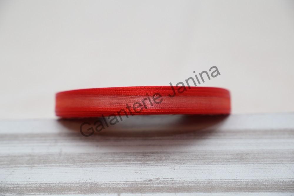 Stuha atlasová s monofilem 10 mm - červená