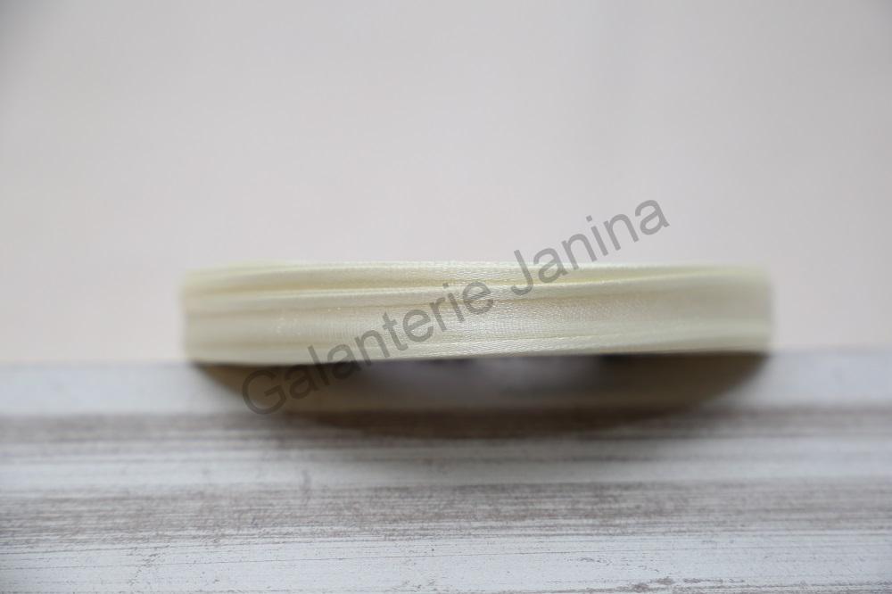 Stuha atlasová s monofilem 10 mm - světlá smetana