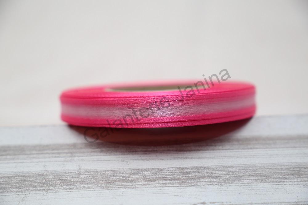 Stuha atlasová s monofilem 10 mm - růžová