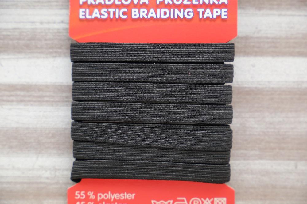 Pruženka prádlová 8 mm - černá 5 m