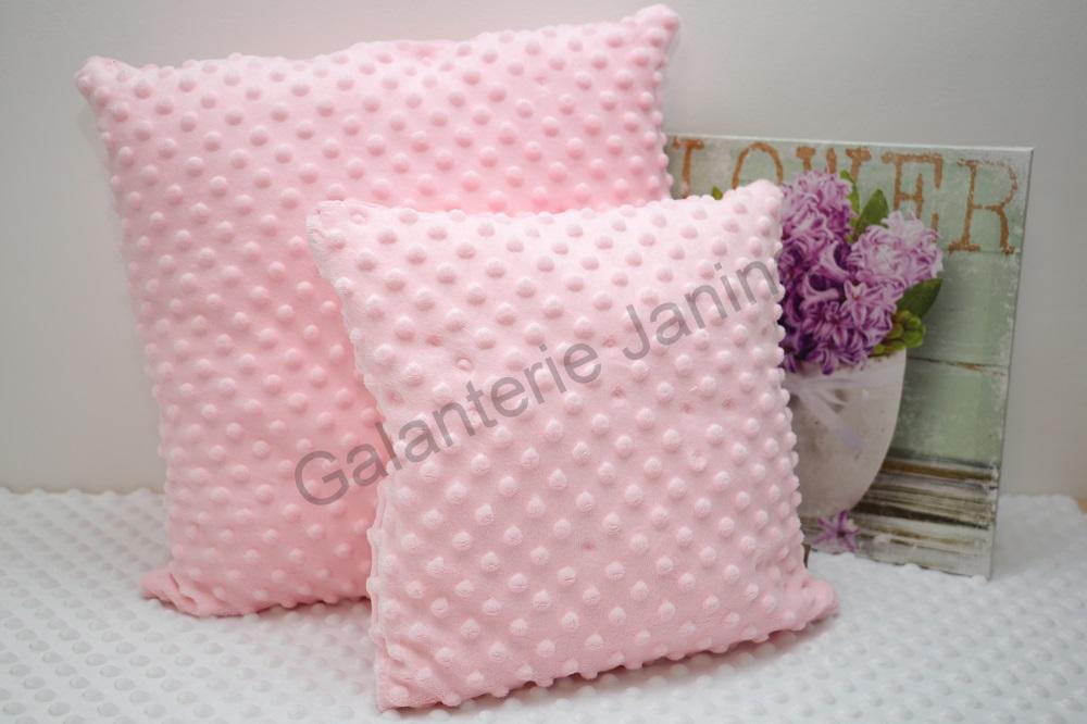 HoJa Polštářek z minky 30x30 cm světle růžová