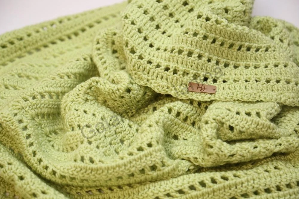HoJa Háčkovaný šátek Comfort - jarní zelená
