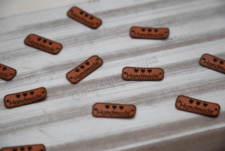 Nášivka Handmade 3 cm - eco kůže 01