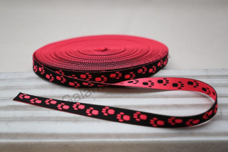 Popruh 1,5 cm tlapky - neonově růžová