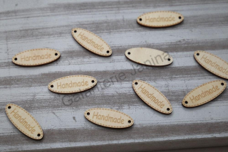 Dřevěný štítek oválný handmade 4 cm