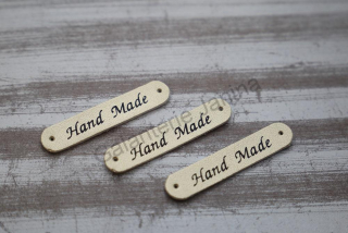 Nášivka Handmade 5 cm - eco kůže zlatá
