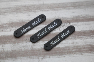 Nášivka Handmade 5 cm - eco kůže černá