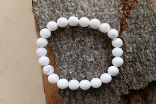 Náramek jadeit bílý lesklý 8 mm