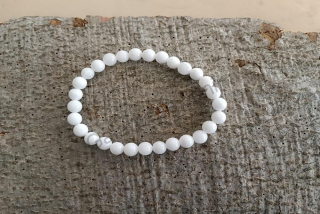 Náramek jadeit bílý lesklý 6 mm