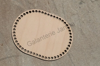 Dřevěné dno ovál 20x15 cm - průměr otvorů 7 mm
