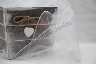 Organza obšitá šíře 39 cm - bílá