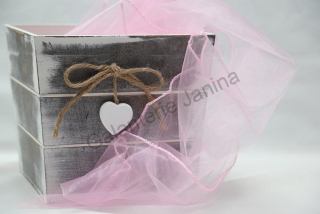 Organza obšitá šíře 39 cm - světle růžová