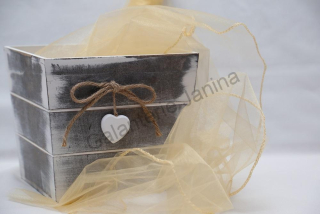 Organza obšitá šíře 39 cm - béžová