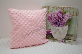 HoJa Polštářek z minky 30x30 cm světle růžová