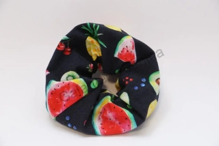 HoJa Scrunchie gumička do vlasů - úplet - Tropické ovoce