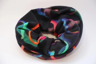 HoJa Scrunchie gumička do vlasů - úplet - Duhová srdíčka