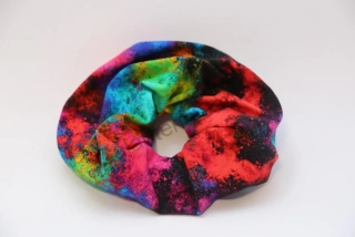 HoJa Scrunchie gumička do vlasů - úplet - Barvičky