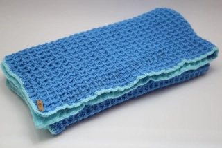 HoJa háčkovaná deka pro miminko 80x60 cm - tyrkysová, středně modrá