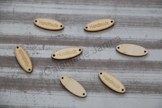 Dřevěný štítek oválný handmade 3 cm