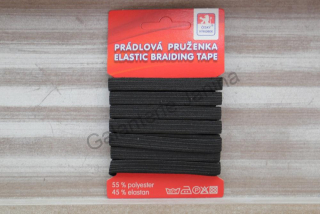 Pruženka prádlová 8 mm - černá 5 m