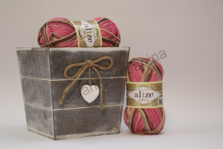 Příze Diva Batik Příze 7829 růžová, béžová, hnědá