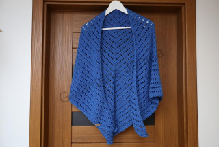 HoJa Háčkovaný šátek Comfort - brilantní modrá