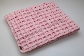 HoJa háčkovaná deka pro miminko 75x70 cm - světle růžová