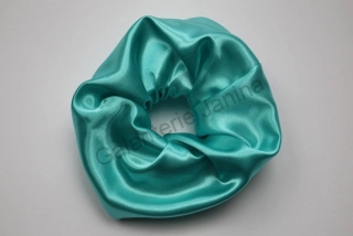 HoJa Scrunchie gumička do vlasů - satén - vodově zelená