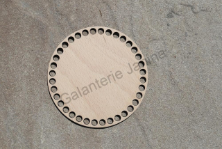 Dřevěné dno kruh 15 cm - průměr otvorů 9 mm