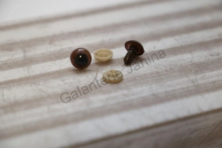Bezpečnostní oči 12 mm - hnědá