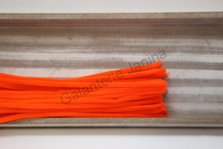 Chlupatý dekorativní drátek - oranžová neon