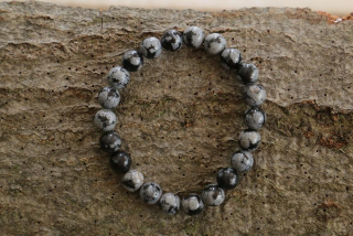 Náramek obsidián vločkový 8 mm